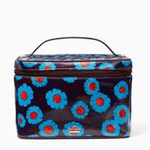 Kate Spade Tangier  Flowers Travel Cosmetic Train Case 2 piece Set NWOT